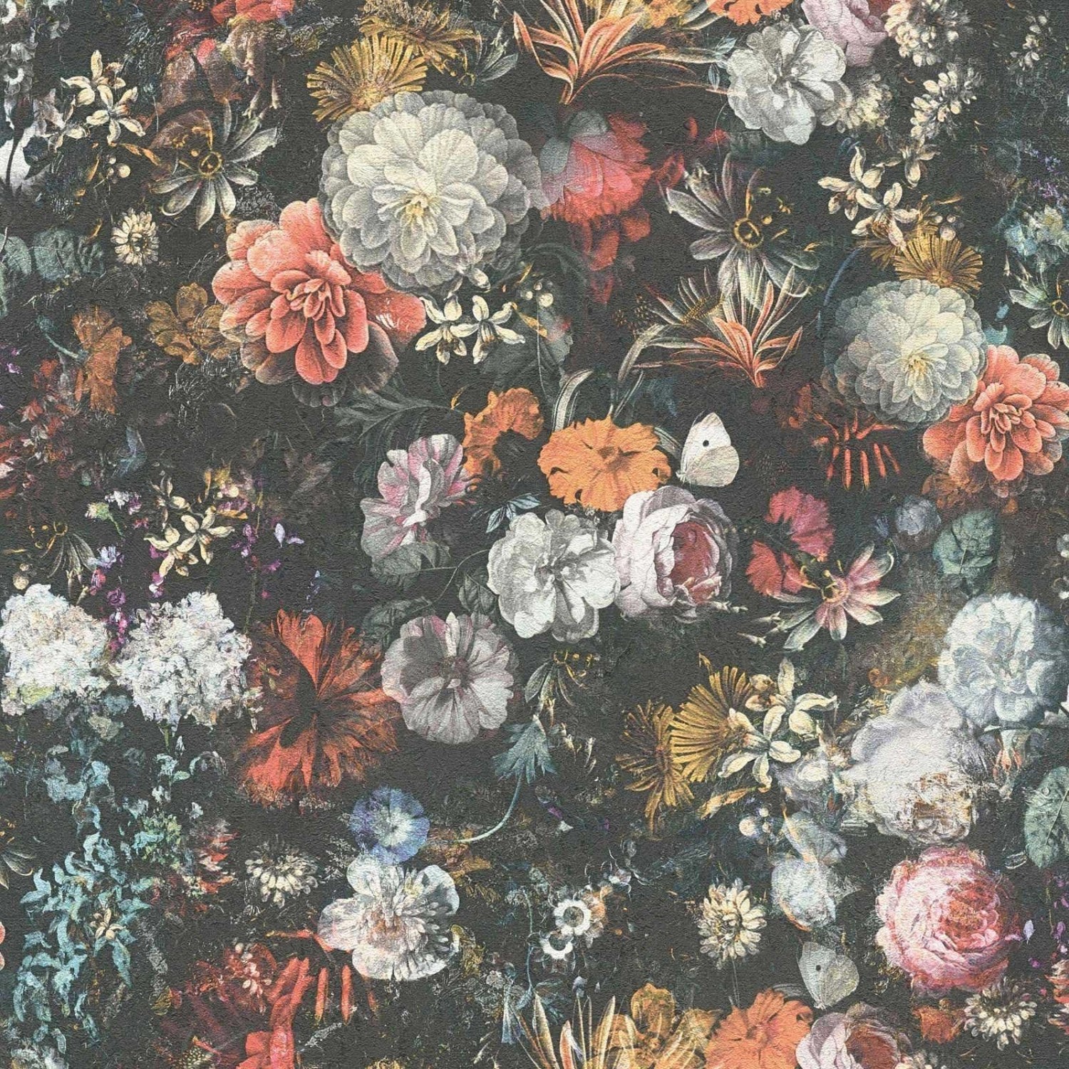 Bricoflor Vlies Blumentapete antik Tapete mit Blumen und Schmetterling im Vintage Stil Nostalgische Vliestapete Floral Ideal für Wohn und Esszimmer