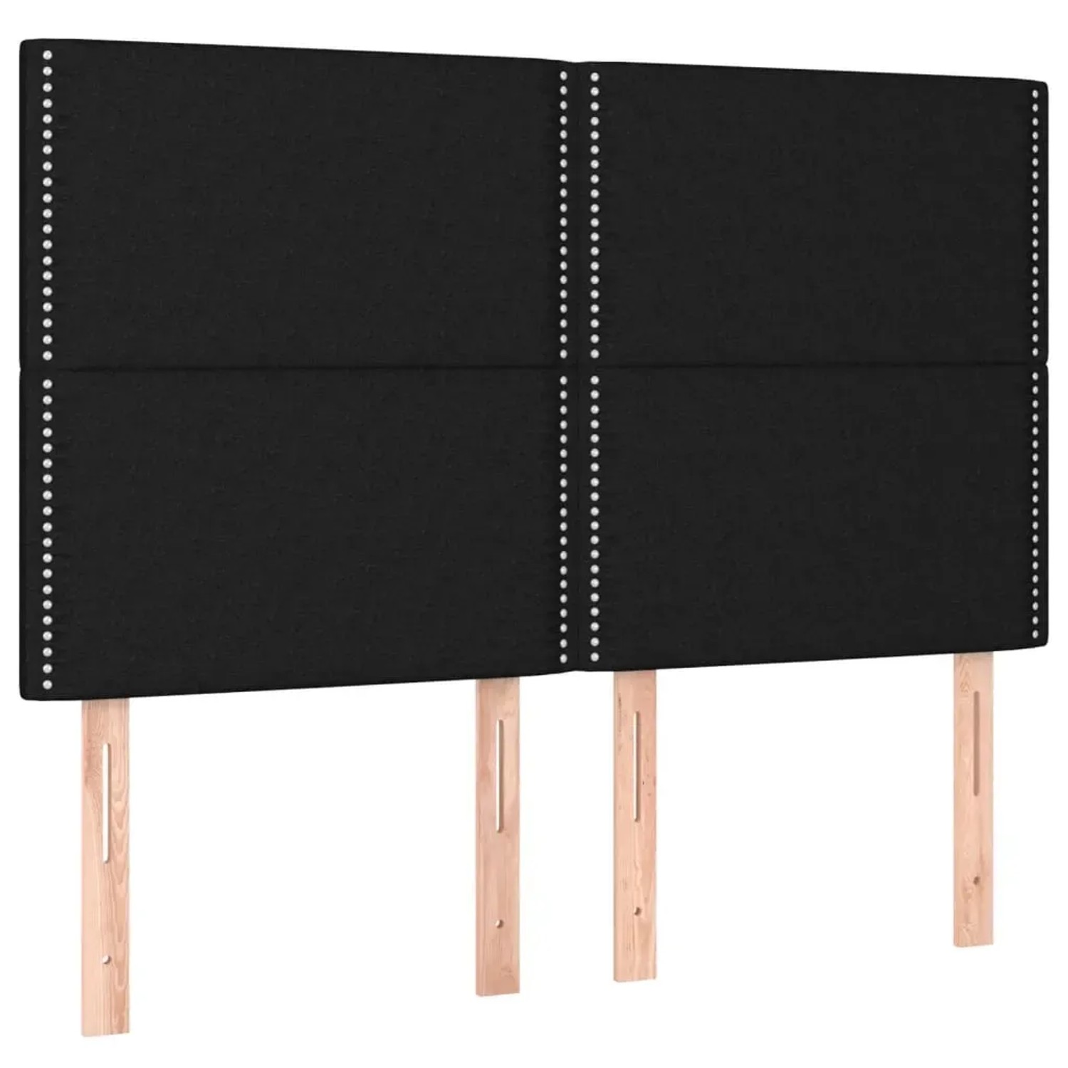 Schwarzes vidaXL Boxspringbett mit Stoffbezug, 140x190 cm, inklusive Matratze und Kopfteil.