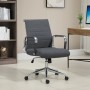 Dunkelgrauer Svita Office Comfort Bürostuhl mit niedriger Rückenlehne und Chromgestell.