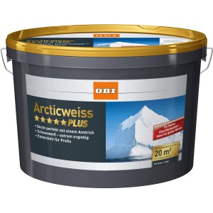 Eimer OBI Arcticweiss Plus, matte, weiße Wandfarbe für Innenräume, 2,5 l.