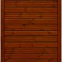 Sichtschutzzaun Nicea, Teakfarben, 180x90 cm, mit gewellten Lamellen und Latten im oberen Bereich.