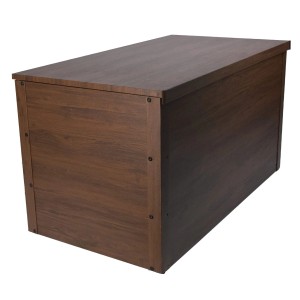 Wilk Gartenbox aus Metall in Holzoptik Doppelwandig 63 cm x 117 cm x 62 cm Braun