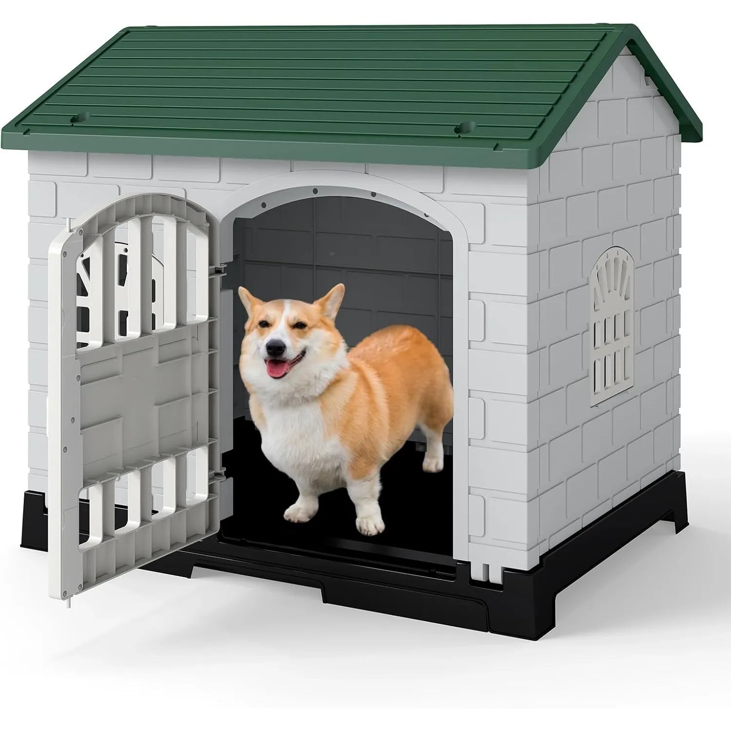 Costway Wetterfestes Hundehaus Grün 75 x 57 x 68 cm_2