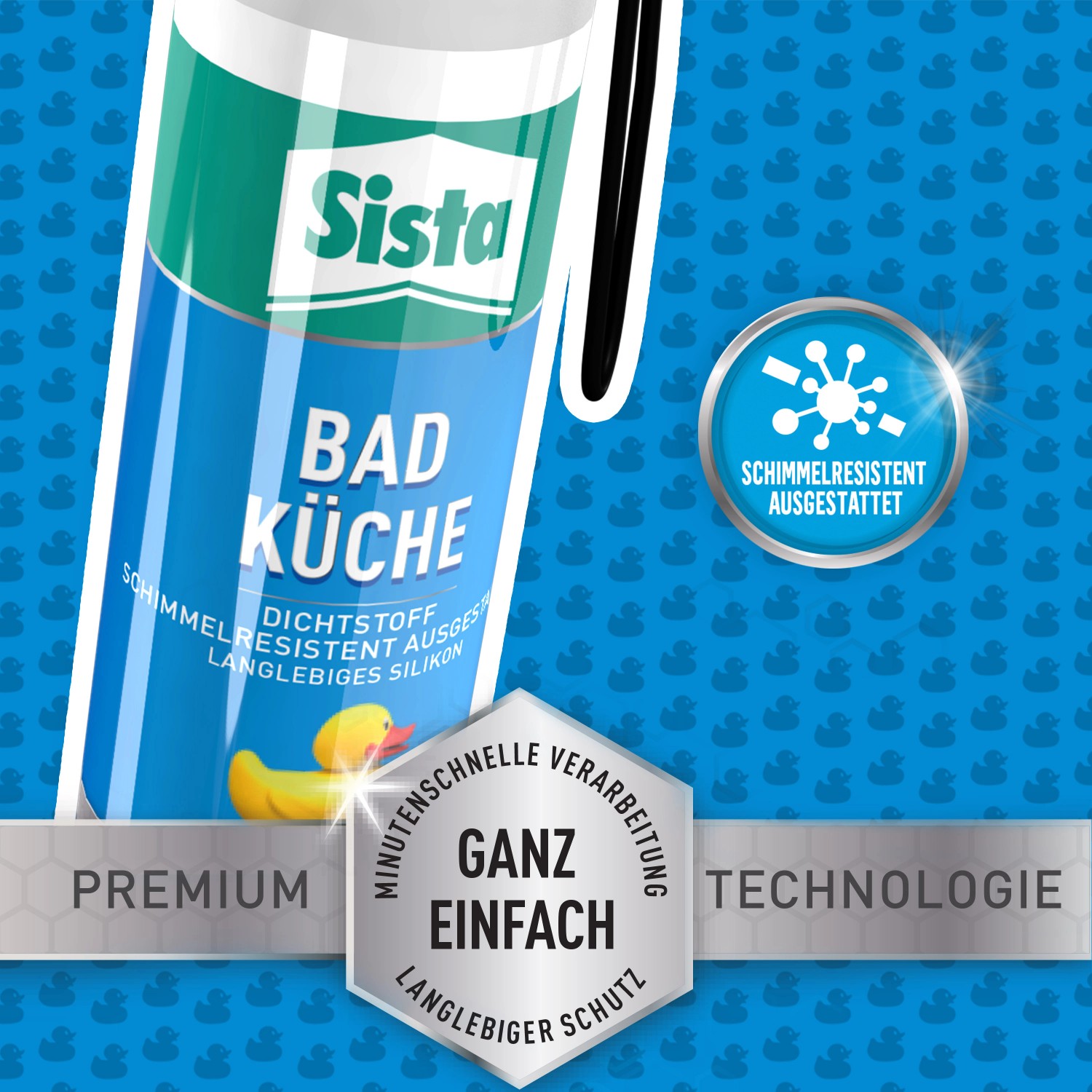 Sista Silikon Bad & Küche, 100ml Spender in Weiß, schimmelresistent.
