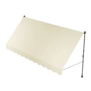 Beige Klemmmarkise Kapstadt 400x120 cm, ideal für Balkon und Terrasse ohne Bohren.