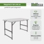 TRUTZHOLM Campingtisch, 120x60cm, klappbar und höhenverstellbar.