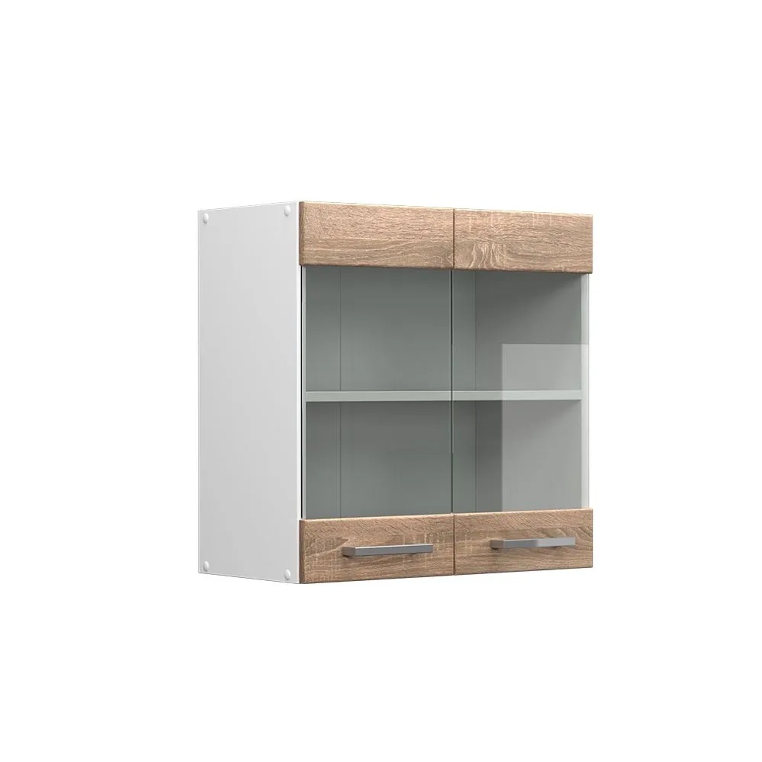 Vicco Küchenglasschrank R-Line Glashängeschrank Sonoma Weiß 60 cm