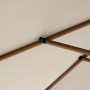 Detailaufnahme: Naturfarbener Doppler Kurbelschirm Life Wood Ø 300 cm mit Holzoptik.