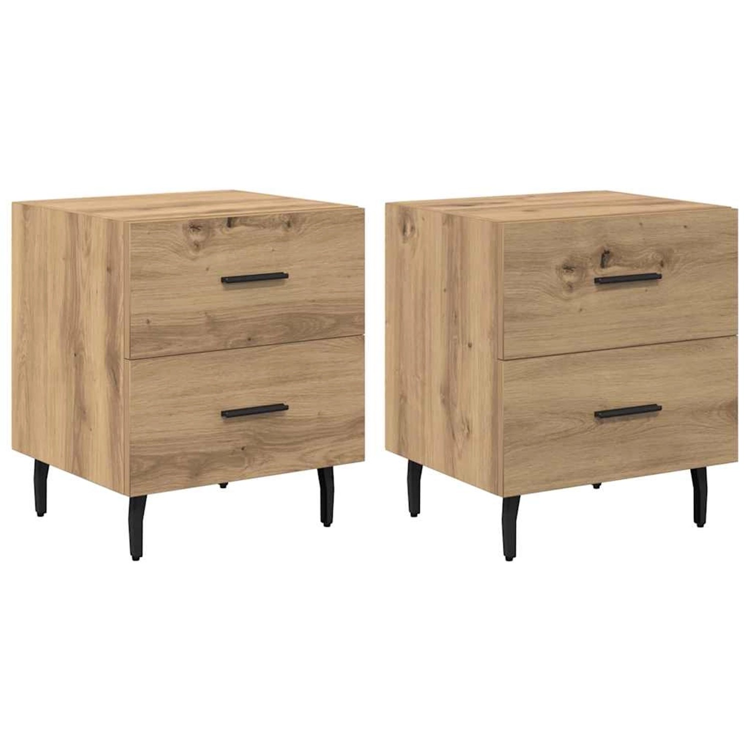 vidaXL Nachttisch 2 Stk Artisan-Eiche 40 x 35 x 47,5 cm Holzwerkstoff 88204 günstig online kaufen