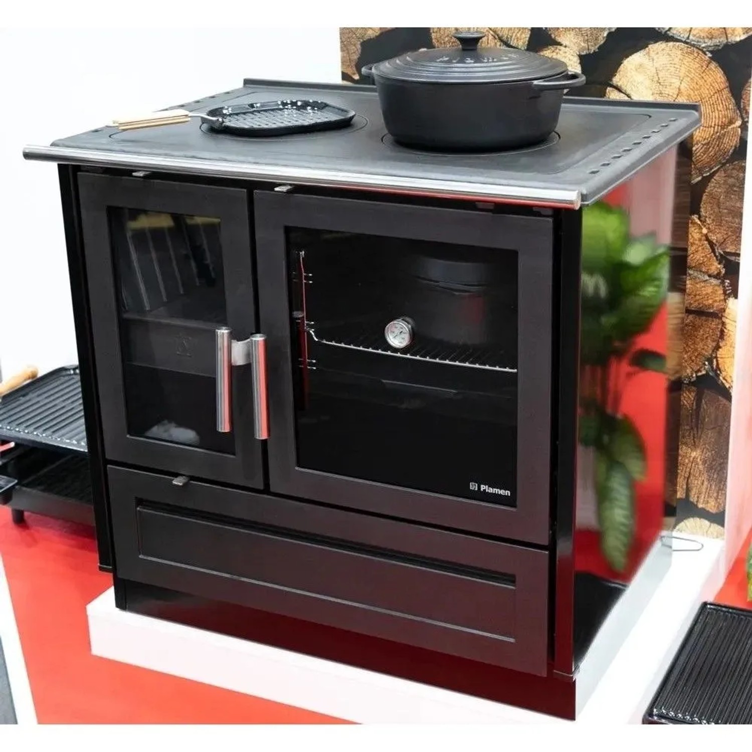 Plamen Küchenofen Holzherd Modell 910 Schwarz mit 9 kW_5