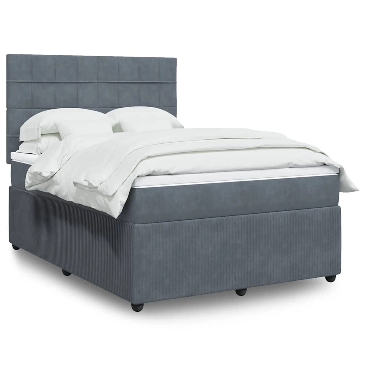 vidaXL Boxspringbett mit Matratze Dunkelgrau 160x200 cm Samt 3294683 günstig online kaufen