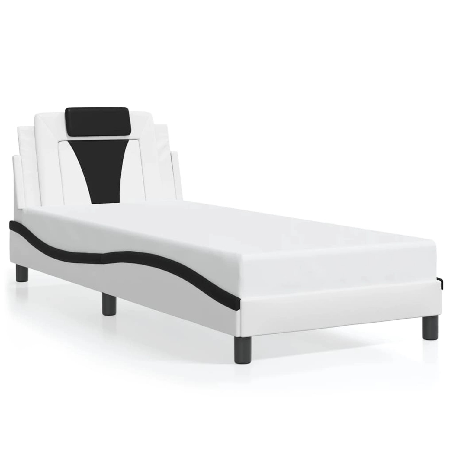 vidaXL Bettgestell Viana ohne Matratze Weiß und Schwarz 90x190 cm Kunstlede günstig online kaufen