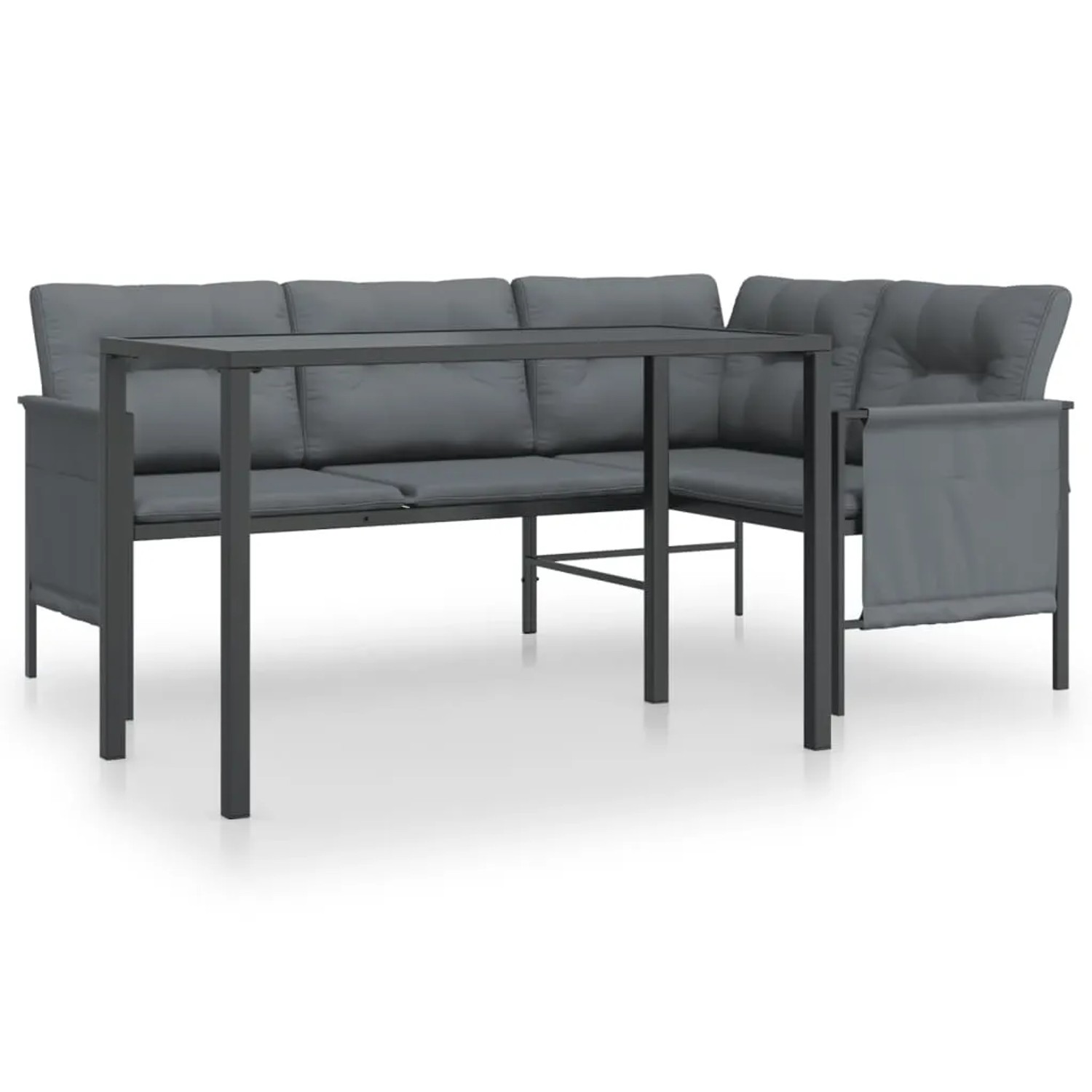 vidaXL 2-Tlg Garten-Essgruppe Anthrazit Stahl 3187259