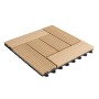 WPC Terrassenfliese Teak, 30x30 cm, 11er Set. Holzfliese mit Klicksystem für Terrasse und Balkon.