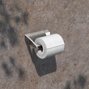 Eleganter Keuco Rose Toilettenpapierhalter, verchromt, mit Rolle an strukturierter Wand. Moderner Badhelfer.