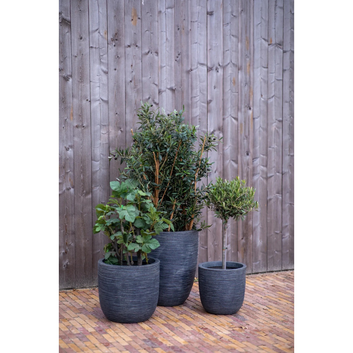 Capi Blumentopf Waste Rib Grau 43 x 41 cm kaufen bei OBI