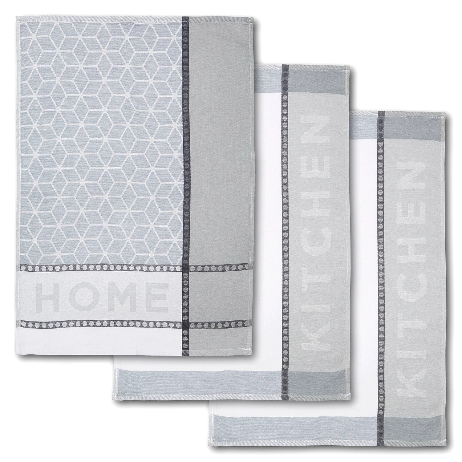 Dyckhoff Geschirrtuchset Home & Kitchen Grau 50 x 70 cm günstig online kaufen