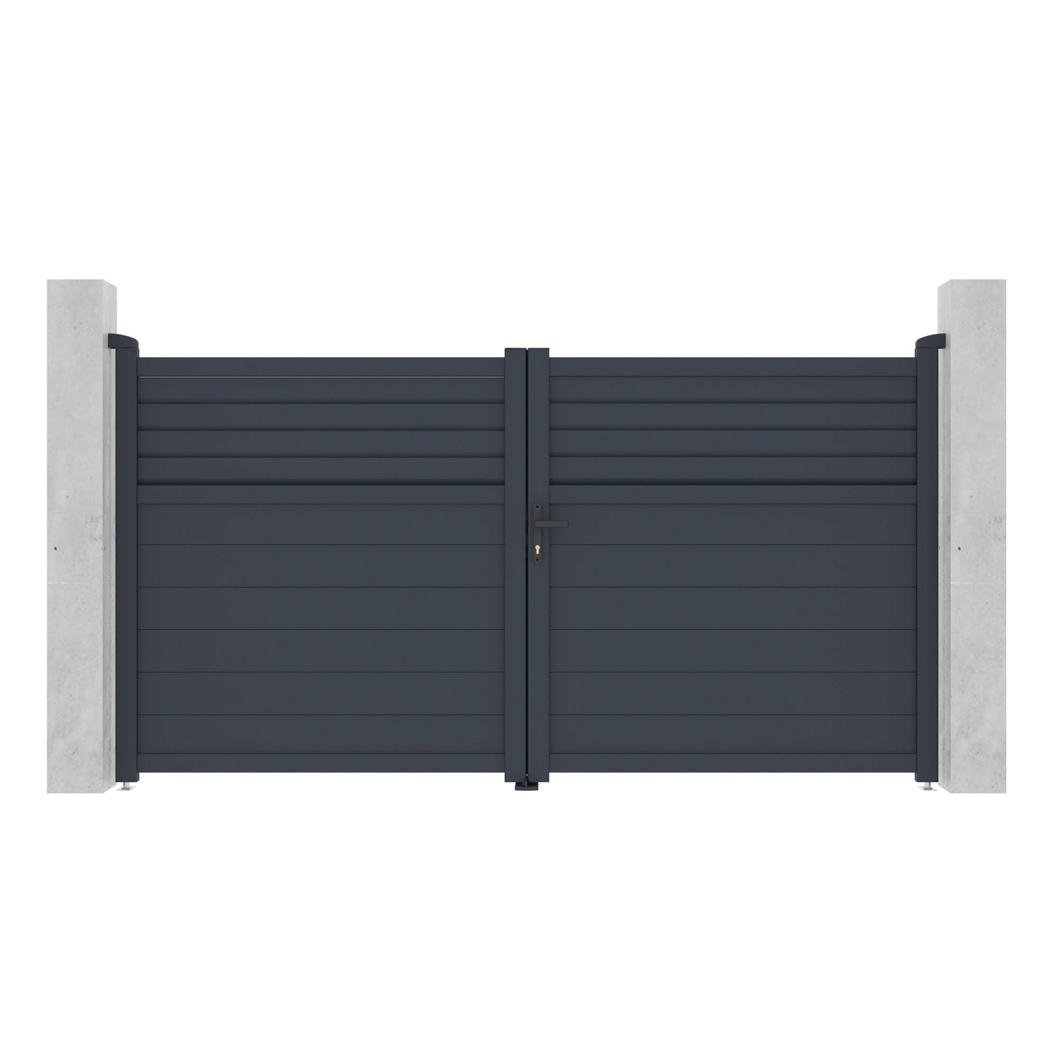 Casanoov Flügeltor 3M Carpatia H 160Cm & 2 Pfosten H 190Cm Aluminium Grau günstig online kaufen