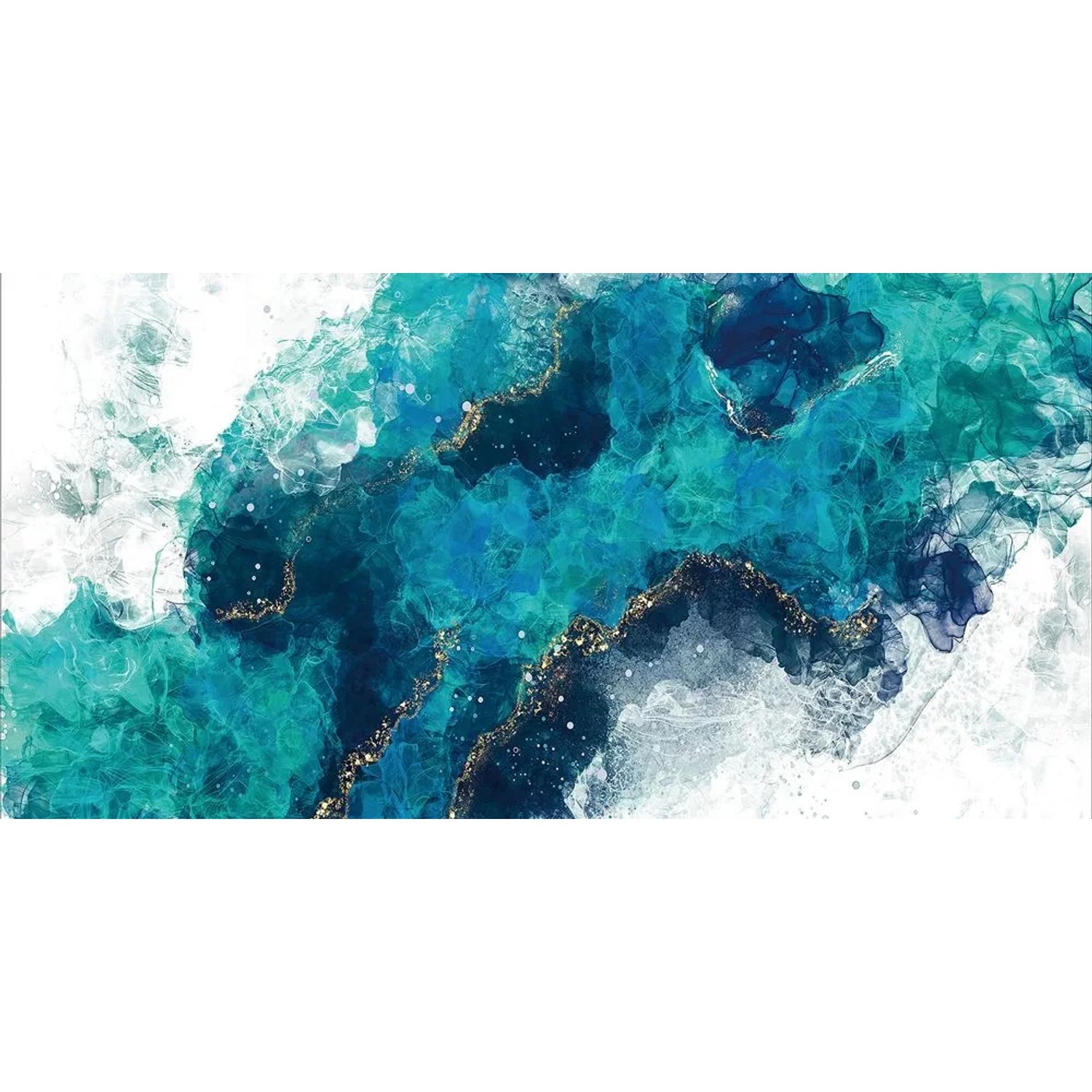 Art Universe Leinwandbild Abstrakter Ozean 80x160 cm