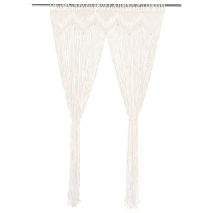 Cremefarbener Makramee-Vorhang (140x240 cm) aus Baumwolle für Fenster oder Türen.