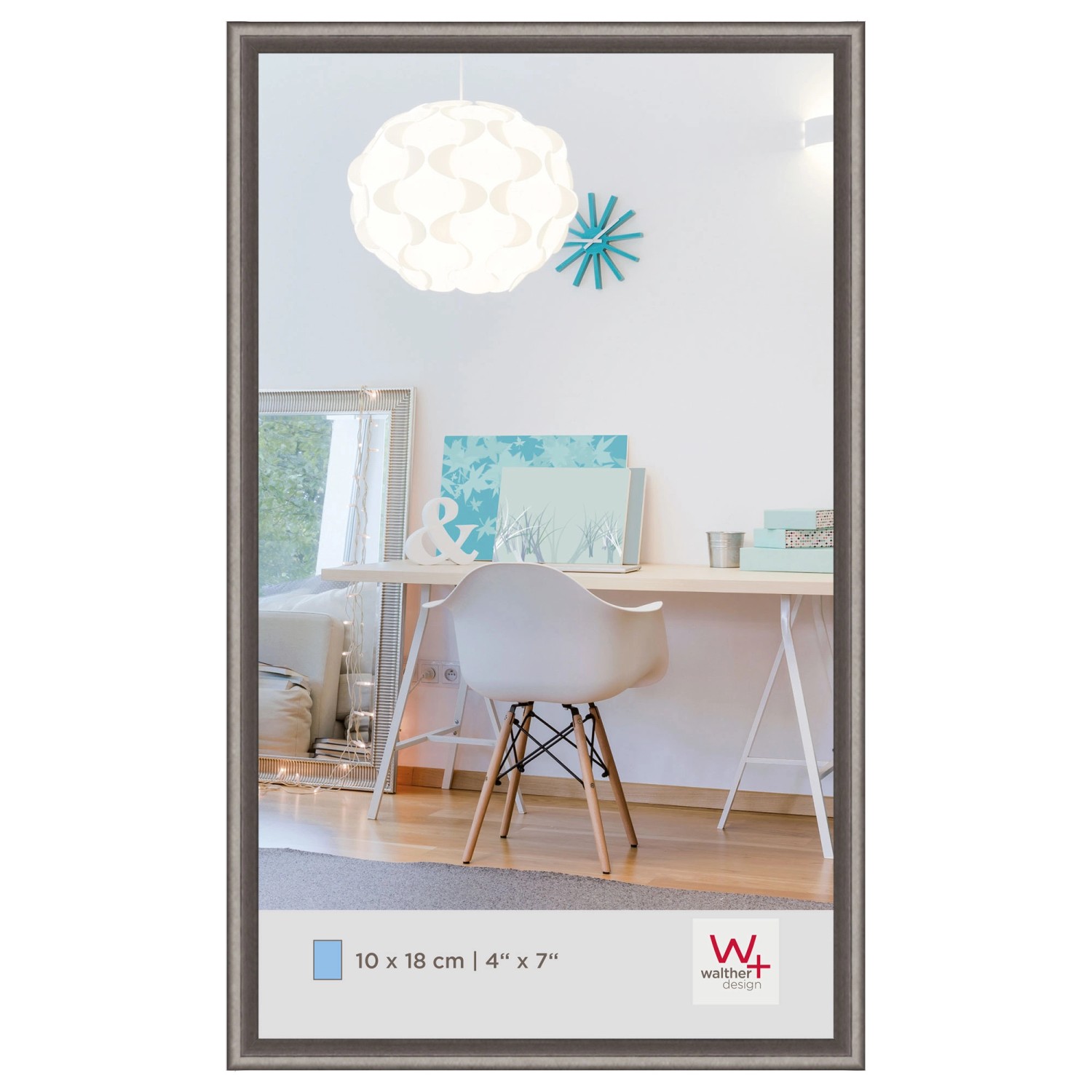 walther design New Lifestyle Kunststoff Bilderrahmen 10x18 cmStahl KV118D günstig online kaufen