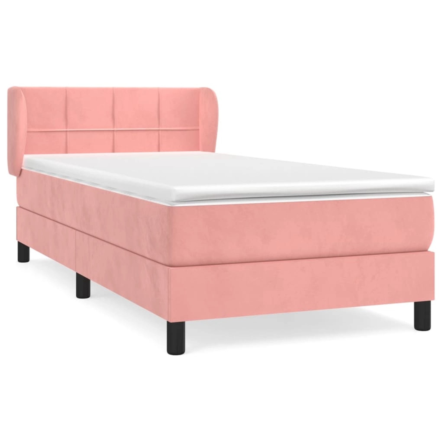 vidaXL Boxspringbett mit Matratze Rosa 90x190 cm Samt1537142 günstig online kaufen