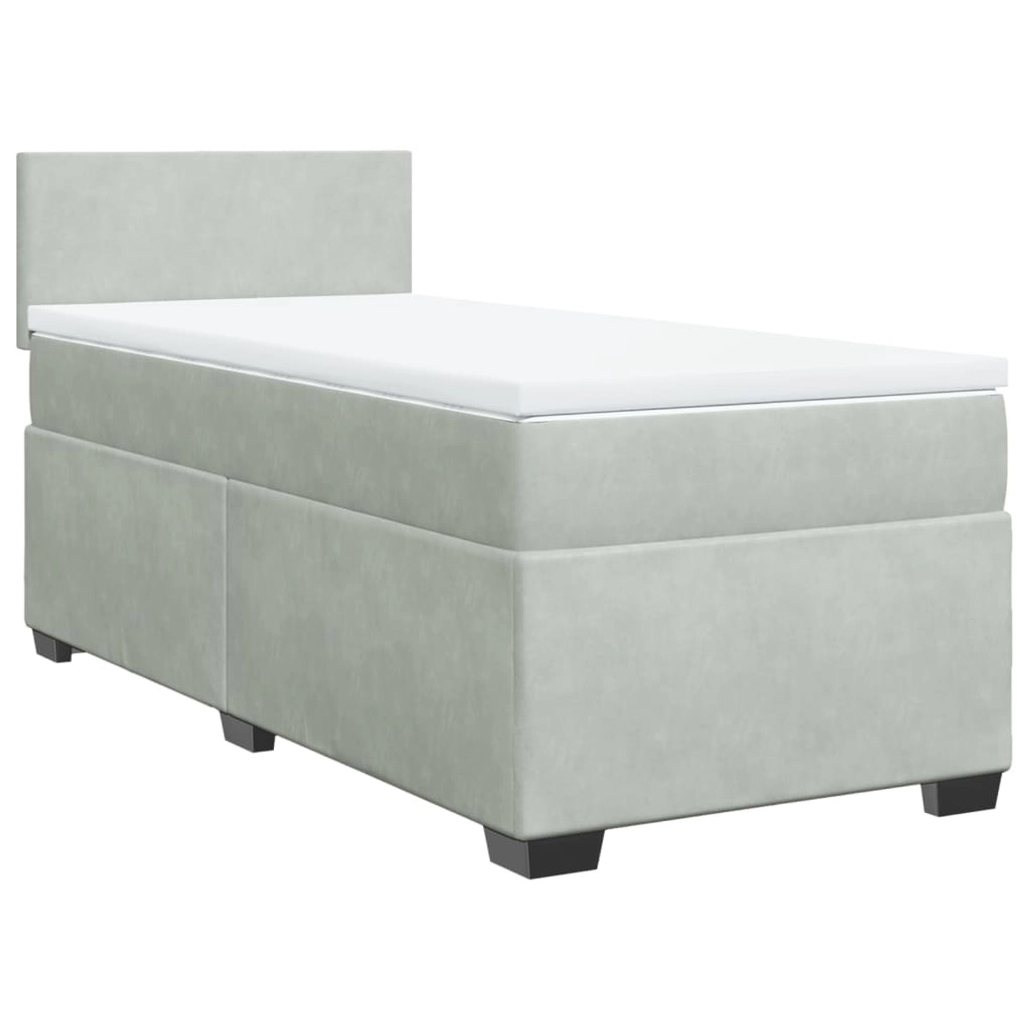 vidaXL Boxspringbett mit Matratze Hellgrau 100x200 cm Samt2098530 günstig online kaufen