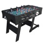 Schwarzer Cougar Tischkicker Scorpion Kick TS, faltbar für platzsparende Aufbewahrung.