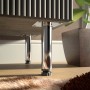 SOTECH Möbelfuß LIMA 80mm, Chrom, höhenverstellbar. Glänzendes Metallbein unter Möbelstück. Ideal für Vitrinen & Kommoden.