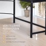 Detailansicht: Höhenverstellbarer Vinsetto Computertisch mit schwarzem Metallgestell und verstellbaren Füßen.