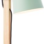 Brilliant Tischleuchte Swivel, hellgrün matt, mit Holzfuß. Design-Tischlampe für den Innenbereich.