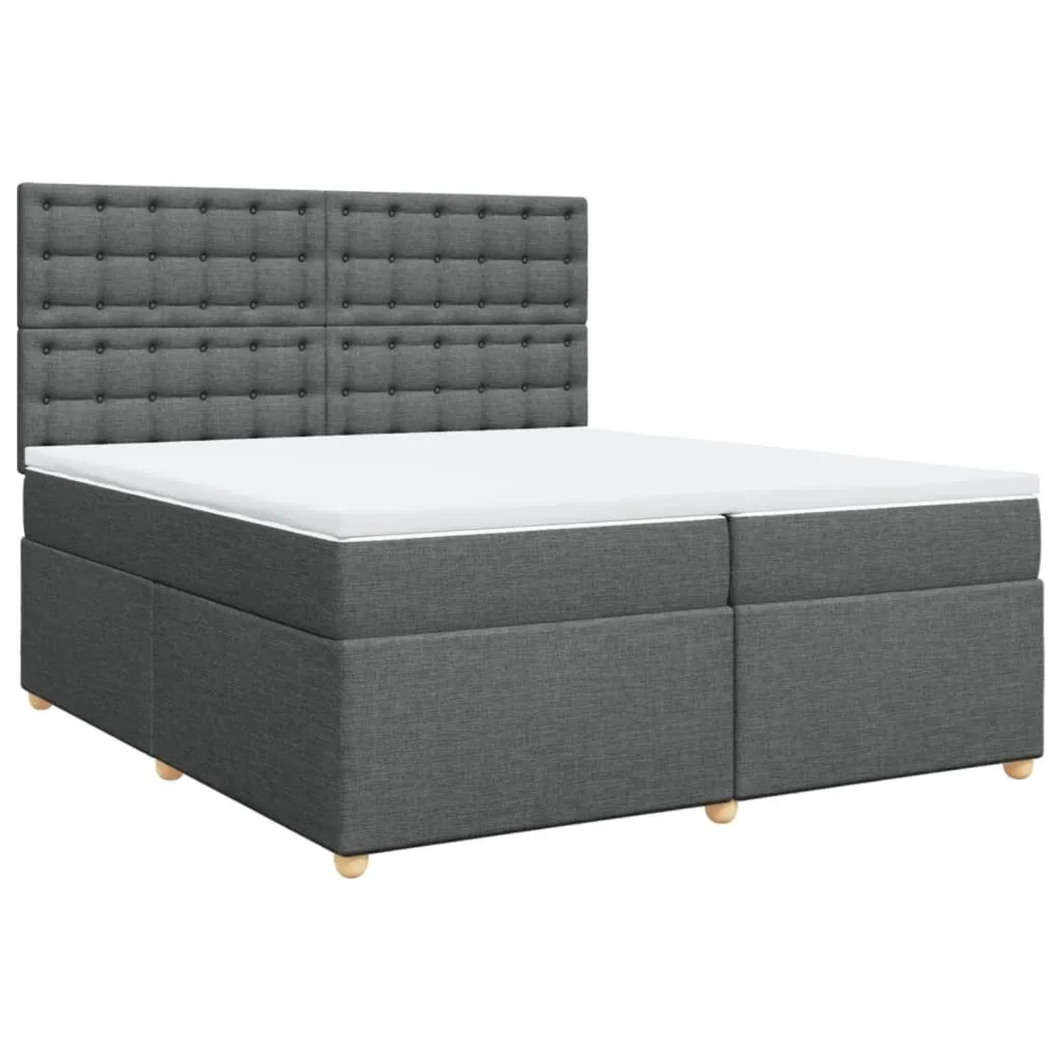 vidaXL Boxspringbett mit Matratze Dunkelgrau 200x200 cm Stoff 3291402