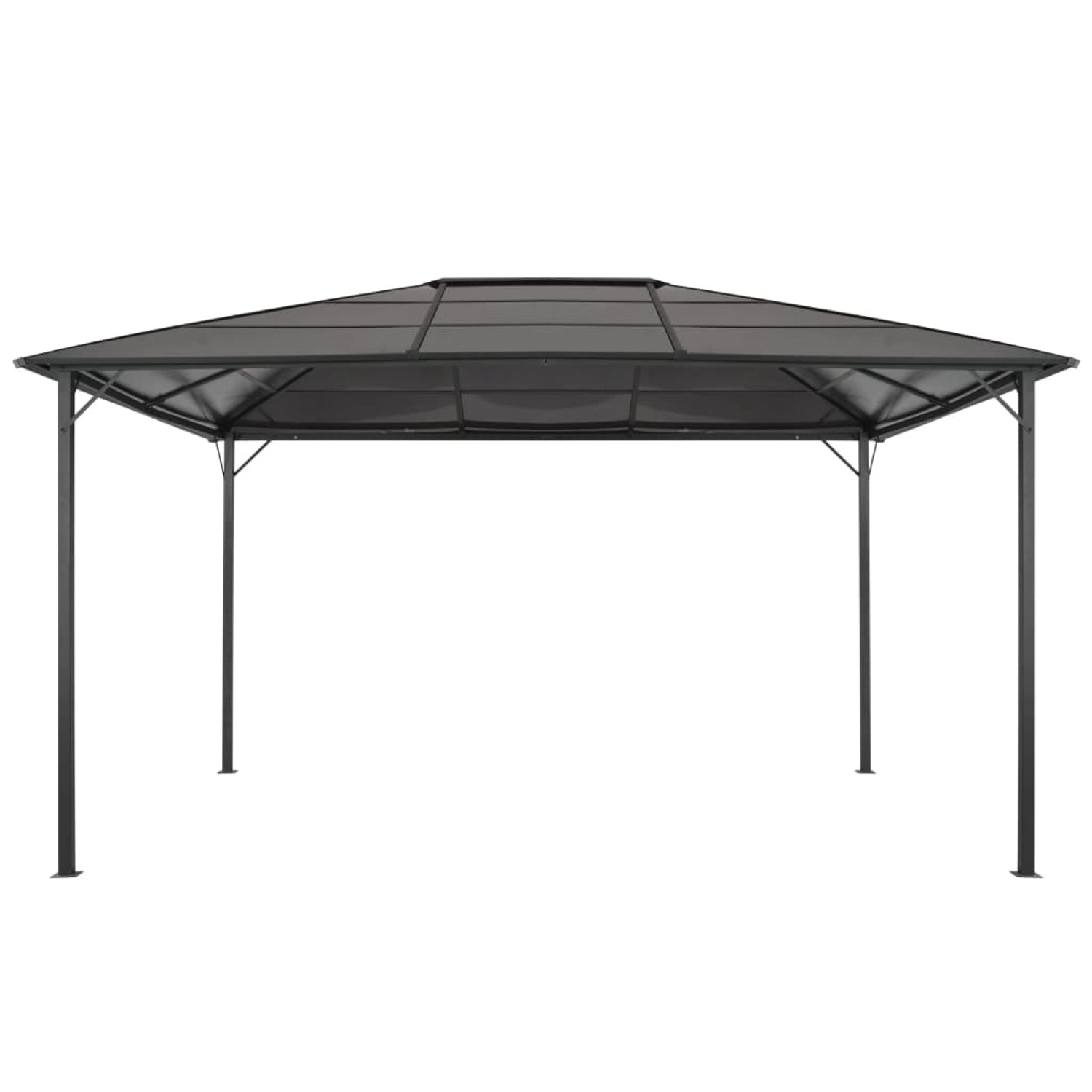 vidaXL Gartenpavillon mit Dach Aluminium 4x3x2,6 m Schwarz