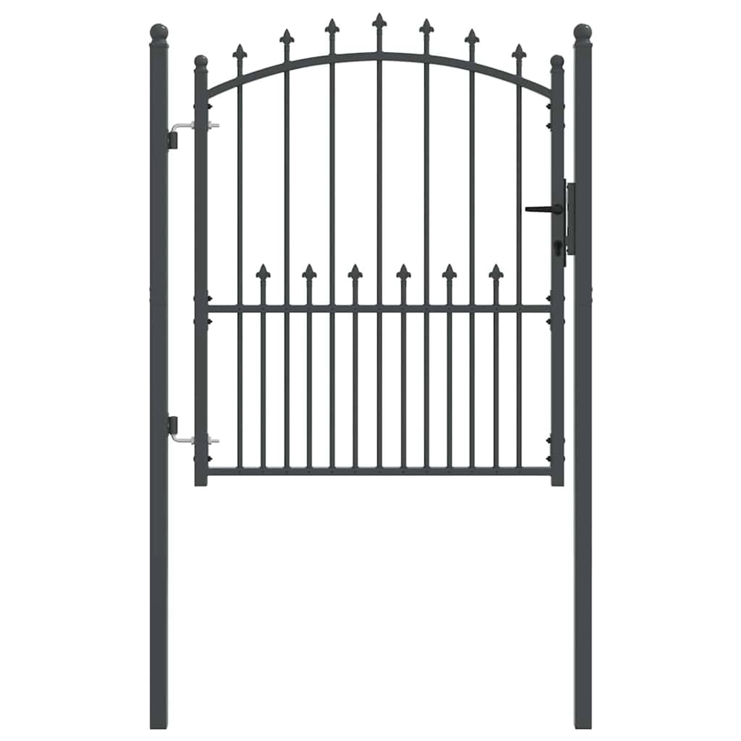 vidaXL Zauntor mit Spitzen Grau 125 x 100 cm Pulverbeschichteter Stahl 4200 günstig online kaufen