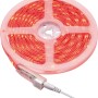 Aufgerolltes LED-Flexband RGB, 5 m, mit rotem Licht und Anschlusskabel.