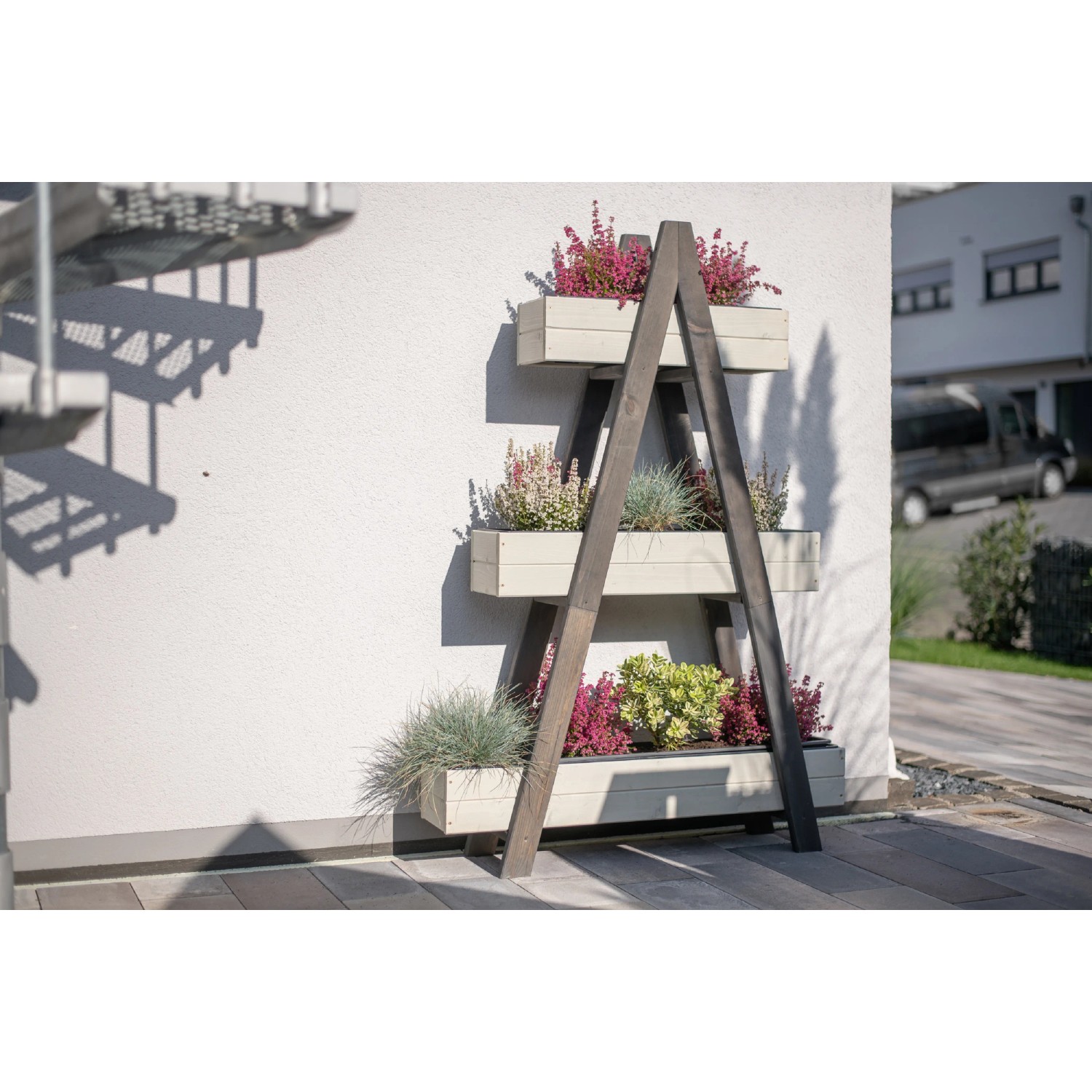 Westmann Pflanzregal Balkon Holz Ella 101 x 147 x 25 cm Grau FSC® kaufen bei OBI