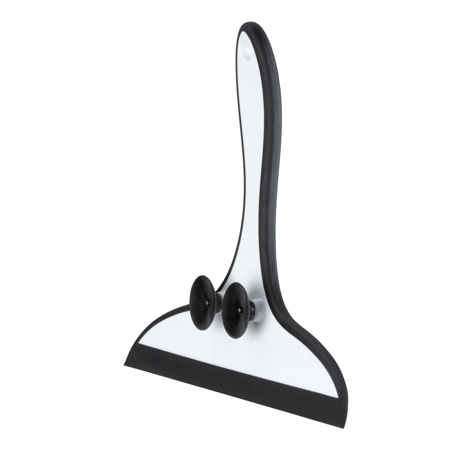 Wenko Badezimmerwischer Ibos, weißer Duschabzieher mit Saugnäpfen für Bad und Dusche.