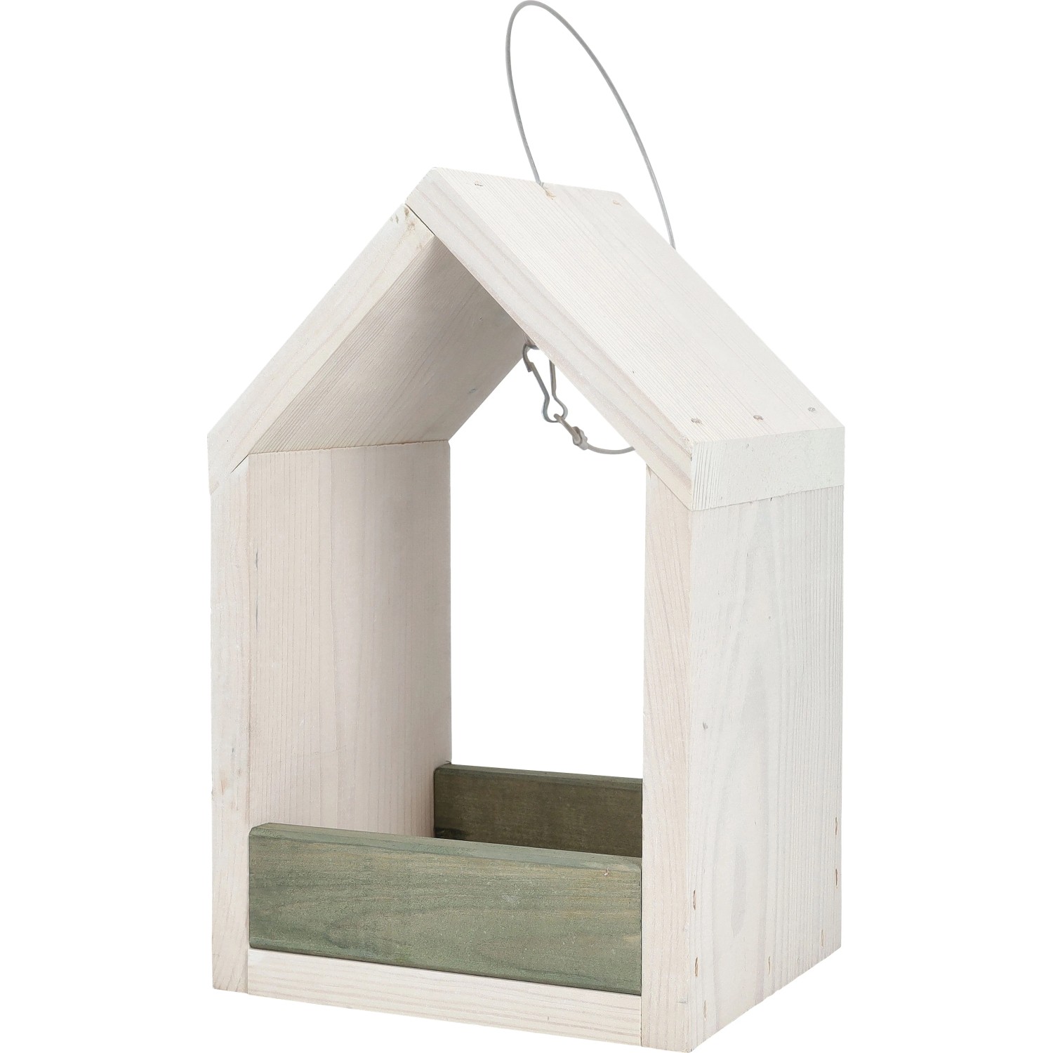 Vogelhaus aus Holz 27 cm 17 cm x 14 cm Weiß-Grau