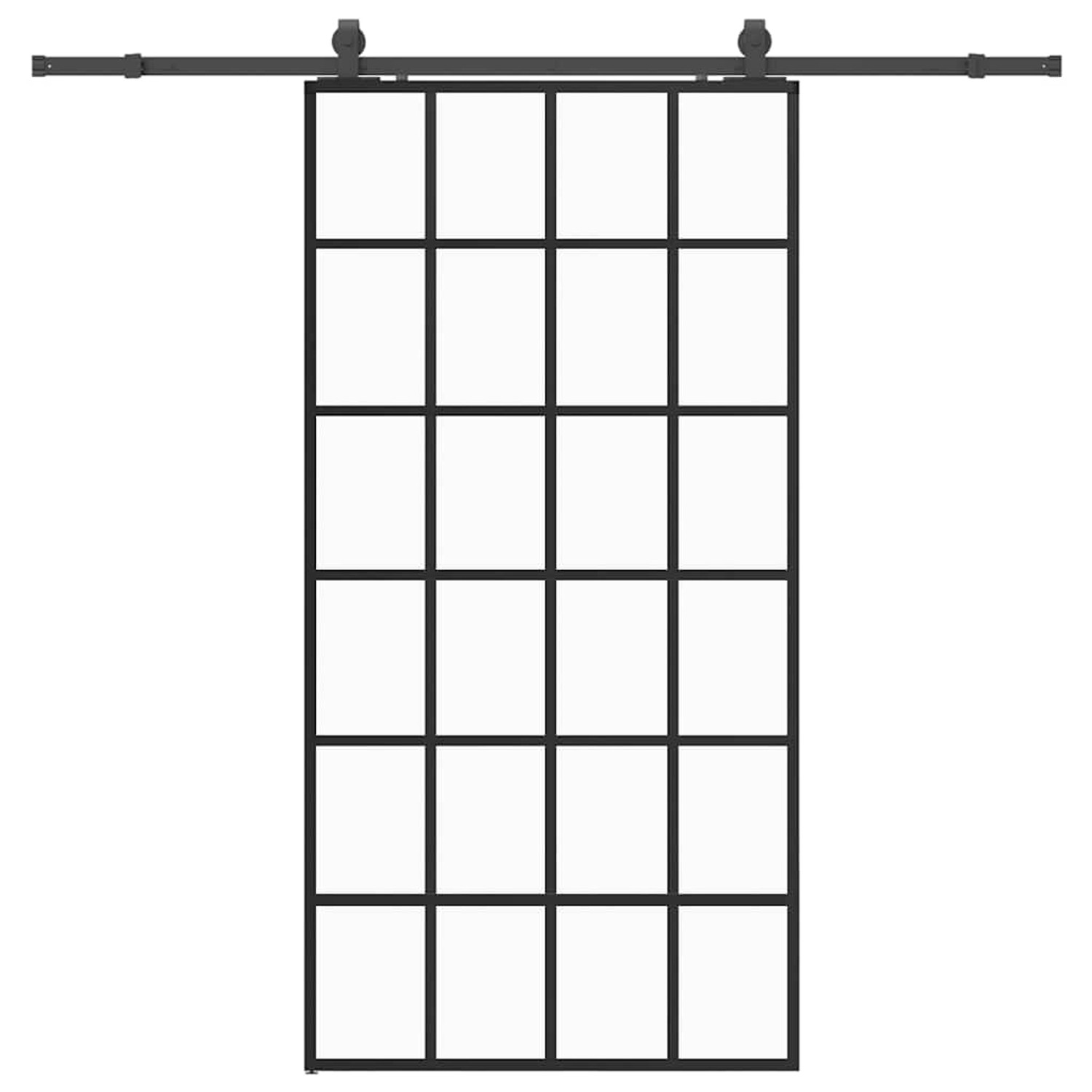 vidaXL Schiebetür mit Beschlag Schwarz 102x205 cm ESG-Glas 3375935 günstig online kaufen