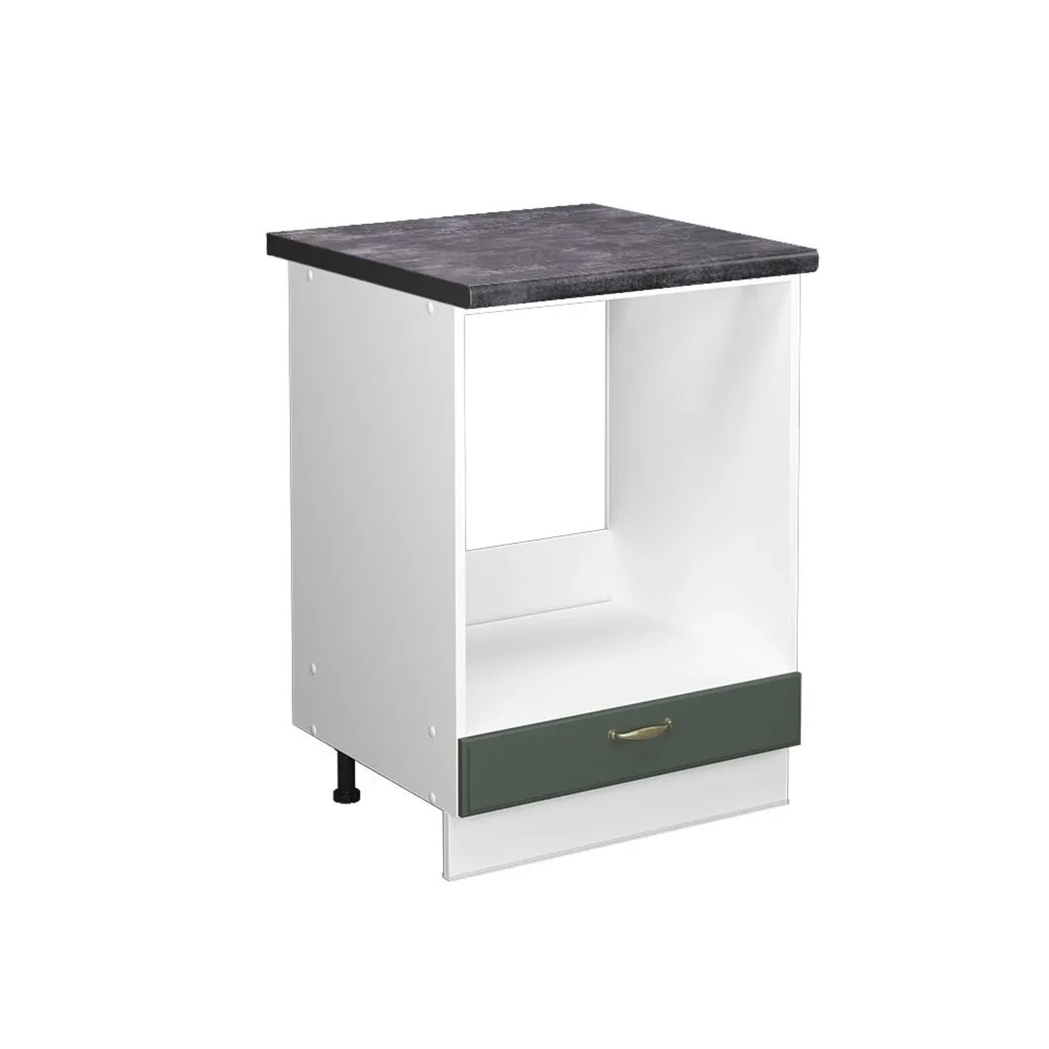 Vicco Herdumbauschrank Fame-Line Grün-Gold Landhaus Weiß 60 cm AP Anthrazit