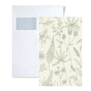 Musterstück der floralen Dekortapete PROFHOME S-373635-GU im DIN A4 Format.