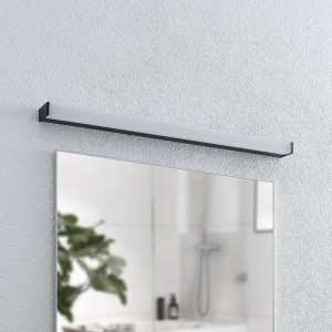 Schwarze Lindby LED Bad Wandleuchte Ulisan aus Aluminium, spritzwassergeschützt.