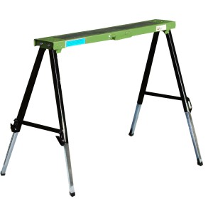 Klappbarer, höhenverstellbarer TRUTZHOLM Arbeitsbock aus Stahl, grün/schwarz.