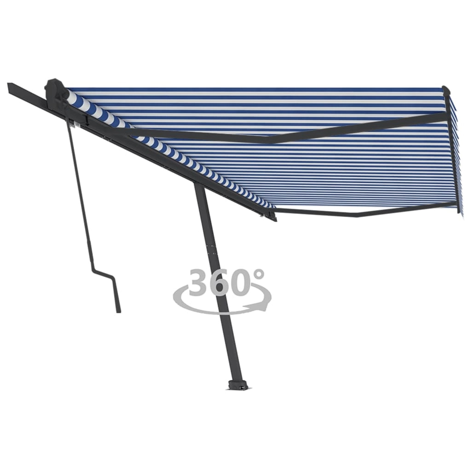 furnicato Standmarkise Automatisch 500x350 cm Blau/Weiß günstig online kaufen