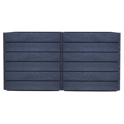 Garantia Hochbeet Ergo Quadro, 160x80x75 cm, anthrazit, aus Kunststoff in Steinoptik.