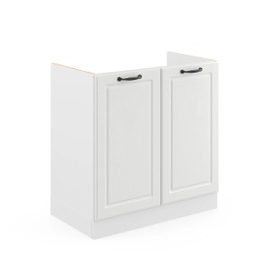 Vicco Spülenunterschrank R-Line, 80 cm, Weiß Landhaus/Weiß, Küchenschrank mit zwei Türen.