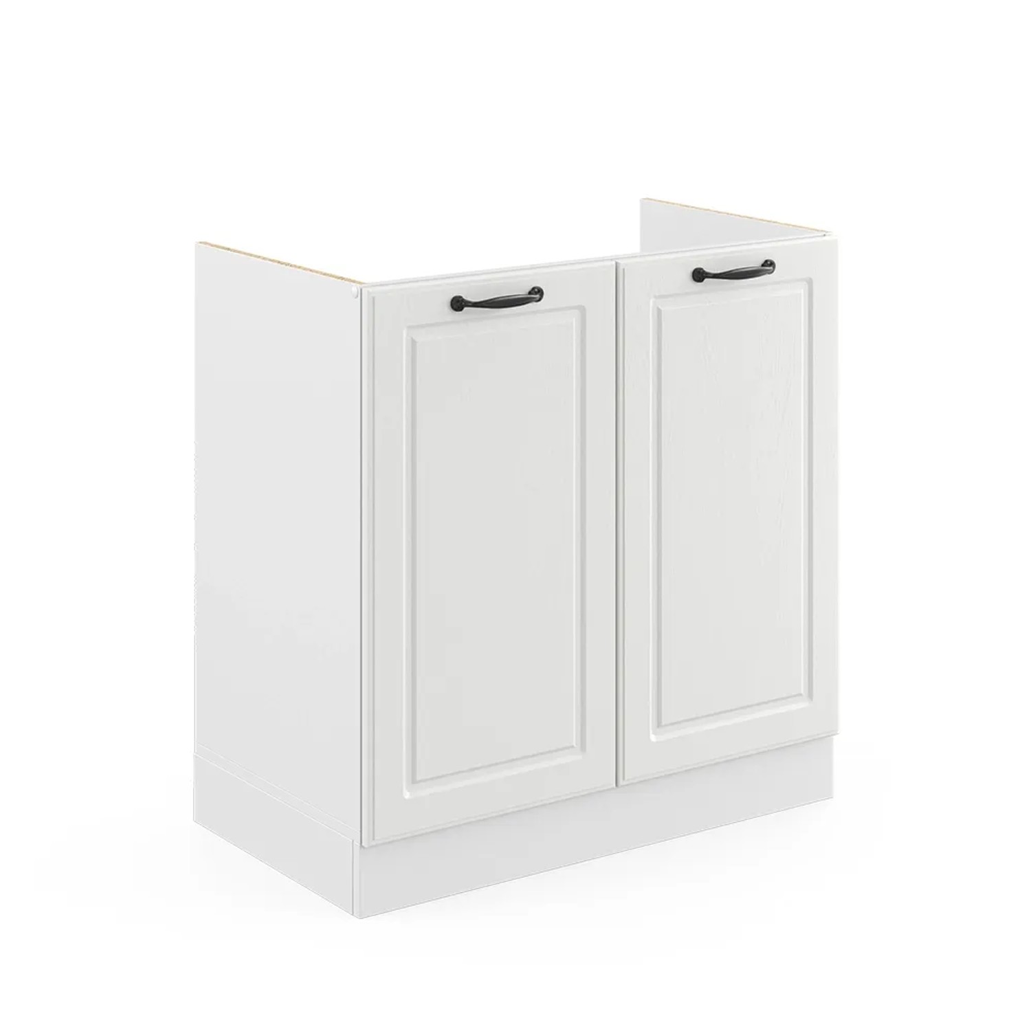 Vicco Spülenunterschrank R-Line Weiß Landhaus/Weiß 80 cm ohne Arbeitsplatte