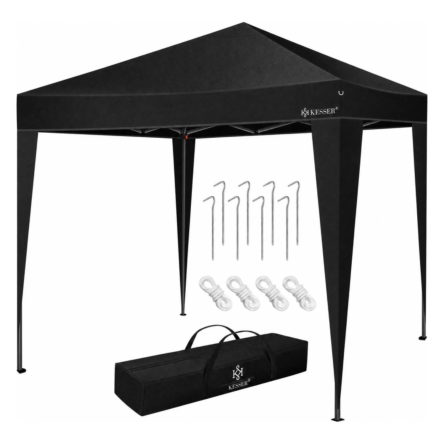 KESSER Faltpavillon mit Pop Up Klicksystem UV Schutz 50+ 3 x 3 m Schwarz