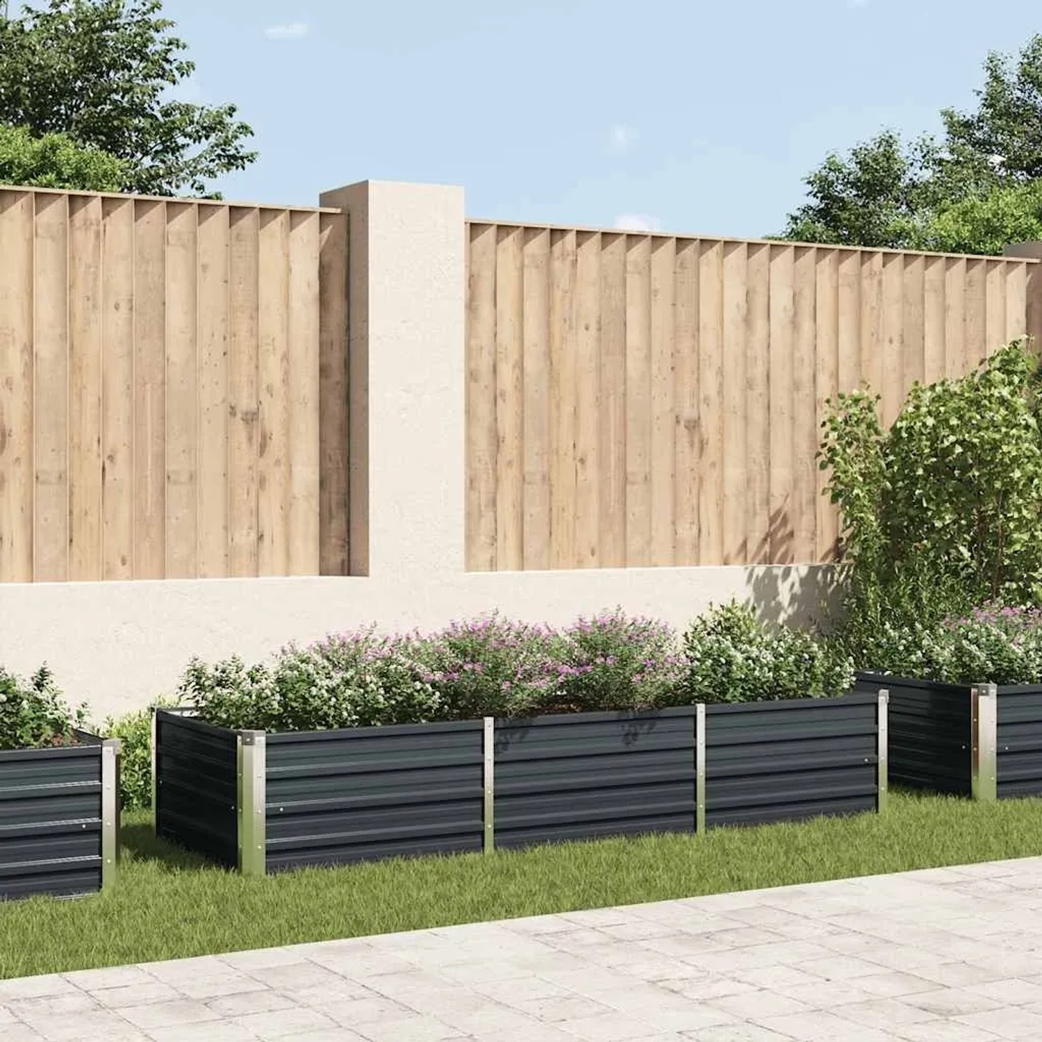 Furnicato Garten-hochbeet Anthrazit 240 X 80 X 45 Cm Verzinkter Stahl