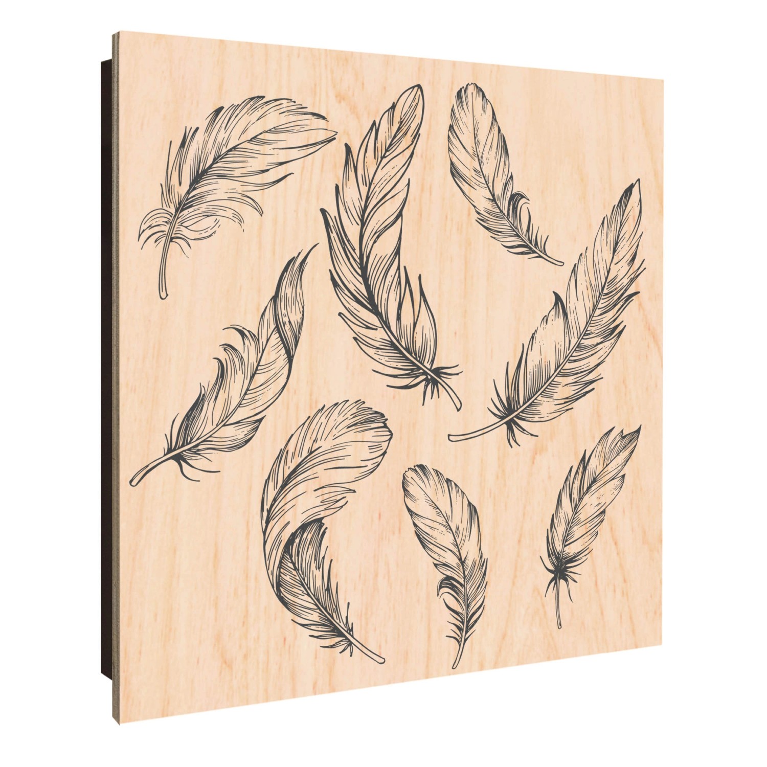 Banjado Schlüsselkasten Holz 30x30cm Schwarz Scharnier Rechts 50 Haken Desi günstig online kaufen